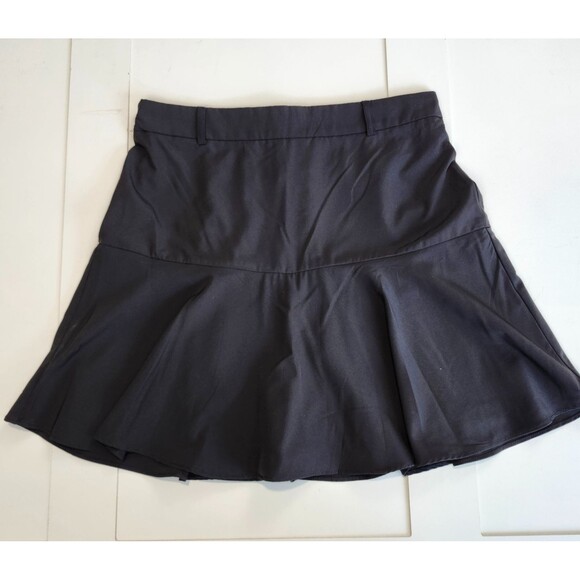 SOHO Black Flounce Mini Skort M Stretch Pull-On Skater Vibe - Picture 2 of 8